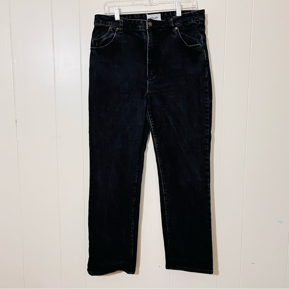 Rolla’s Original Straight Jeans Black High Rise Size 32 Cropped 90s Denim